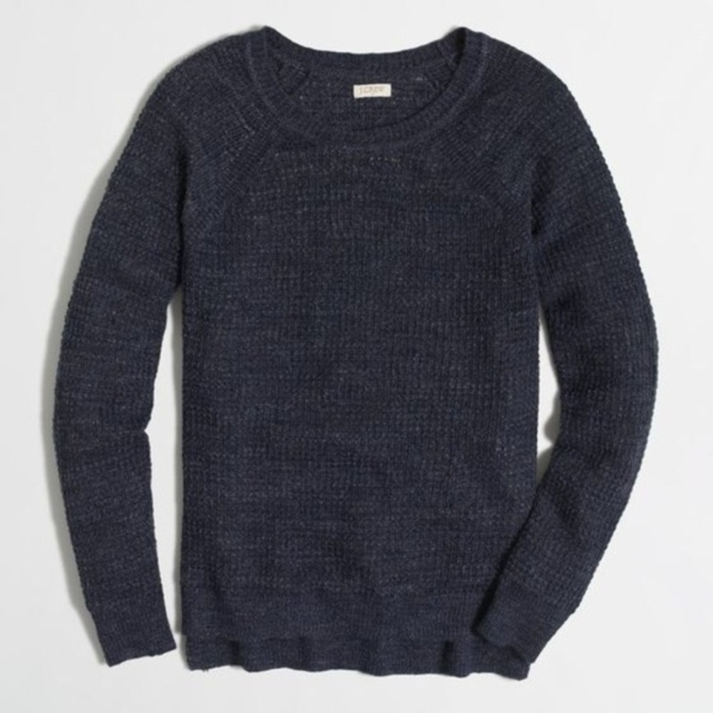 J.Crew Blue Waffle Knit Sweater